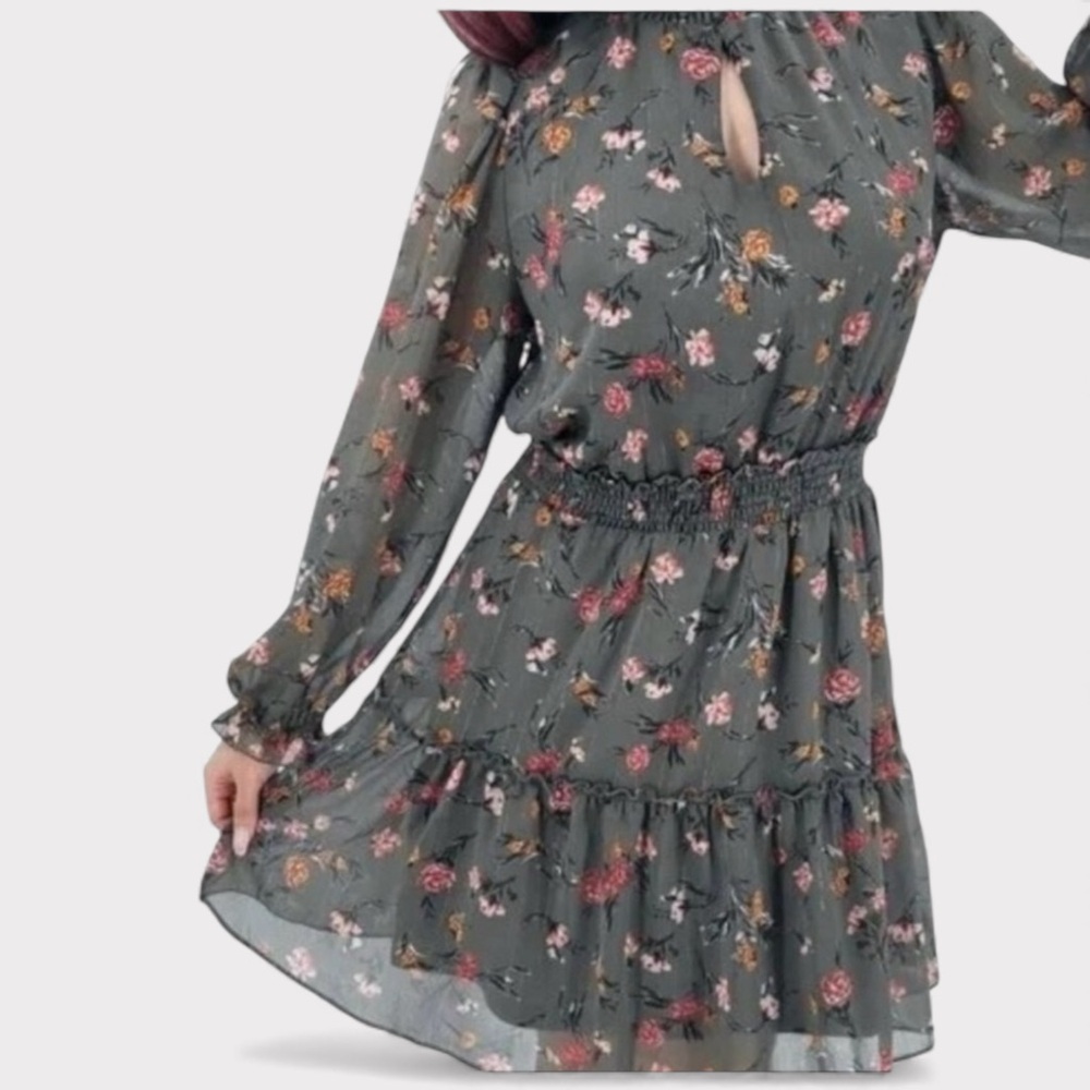 Anthropology Drew Green Smocked-Waist Mini Dress